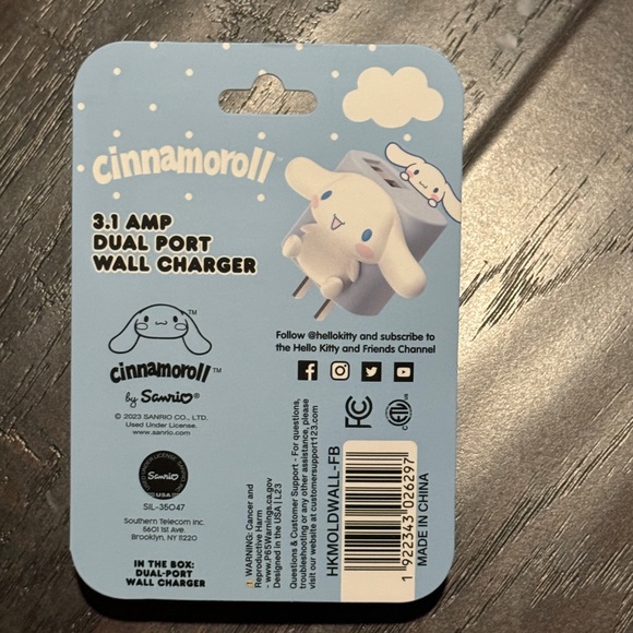 🐶 New! Cinnamaroll USB-A & USB-C Wall Charger - Picture 4 of 6